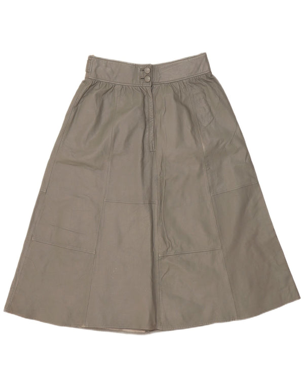 Yessica Womens Leather A-Line Skirt EU 38 Medium W30 Grey Leather