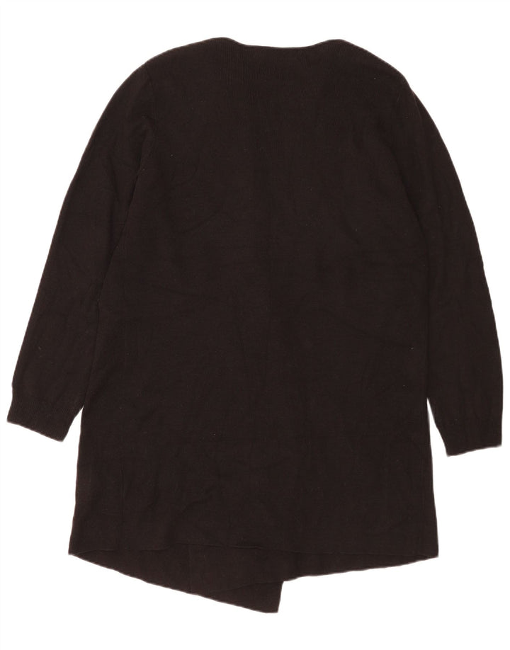 Marks & Spencer Womens Open Cardigan Sweater UK 16 Large Black Acrylic