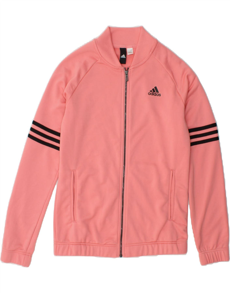 ADIDAS Womens Tracksuit Top Jacket UK 14 Medium Pink Vintage Adidas and Second-Hand Adidas from Messina Hembry 