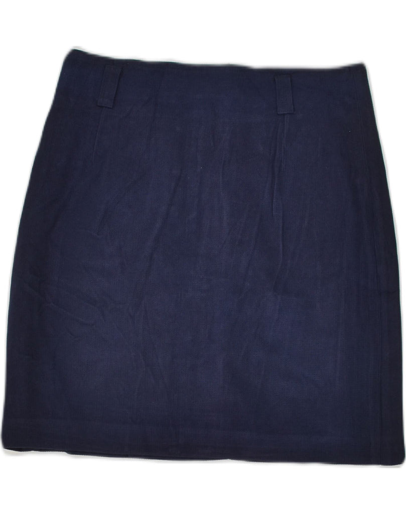 VINTAGE Womens Pencil Skirt UK 12 Medium W26 Navy Blue Viscose | Vintage Vintage | Thrift | Second-Hand Vintage | Used Clothing | Messina Hembry 