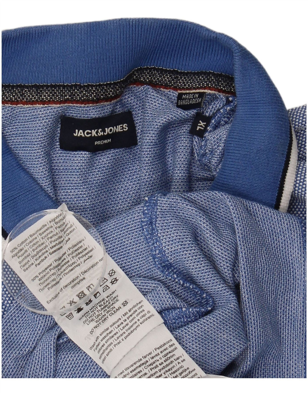 Jack & Jones Mens Polo Shirt XL Blue Cotton