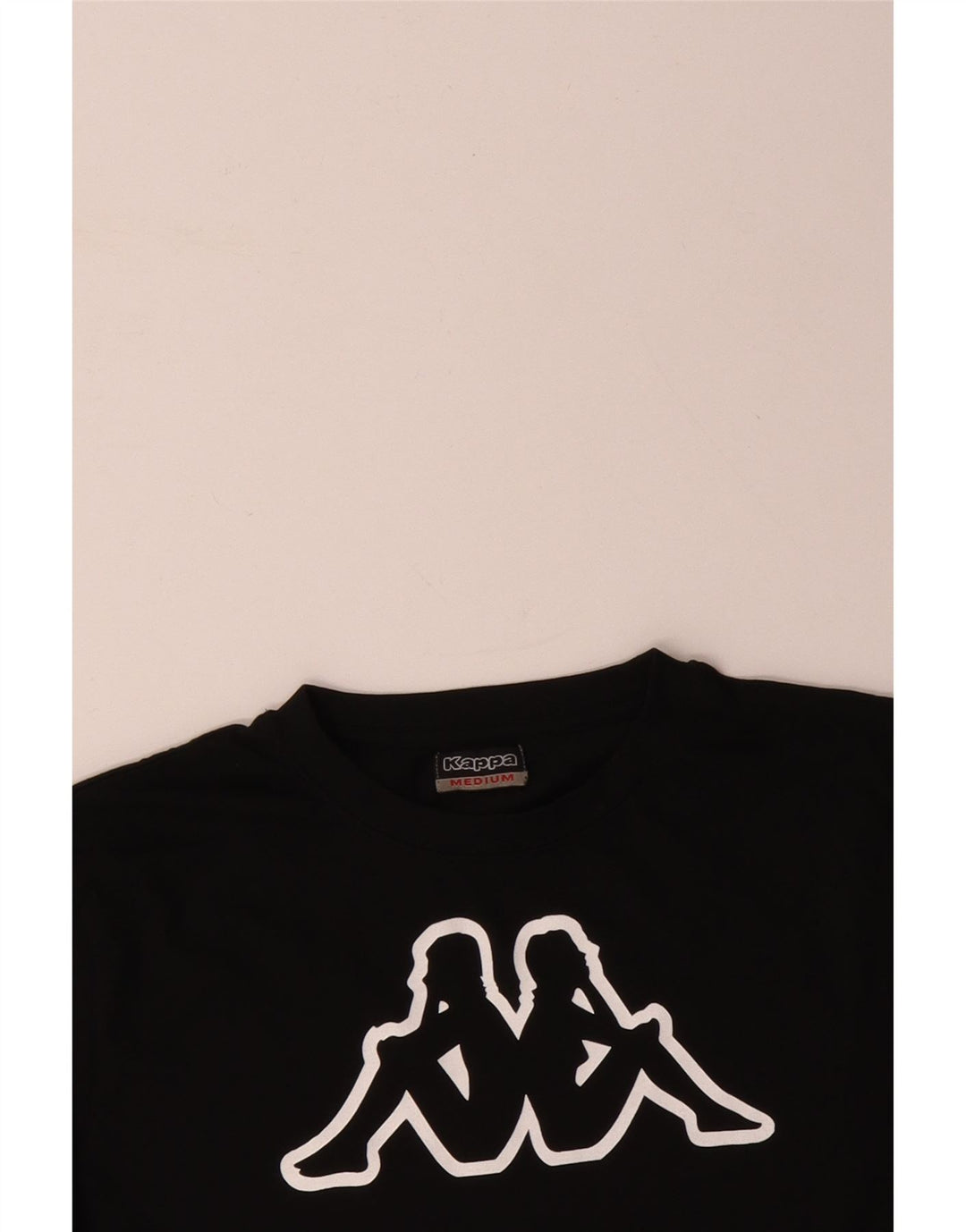 KAPPA Mens Graphic T-Shirt Top Medium Black Cotton