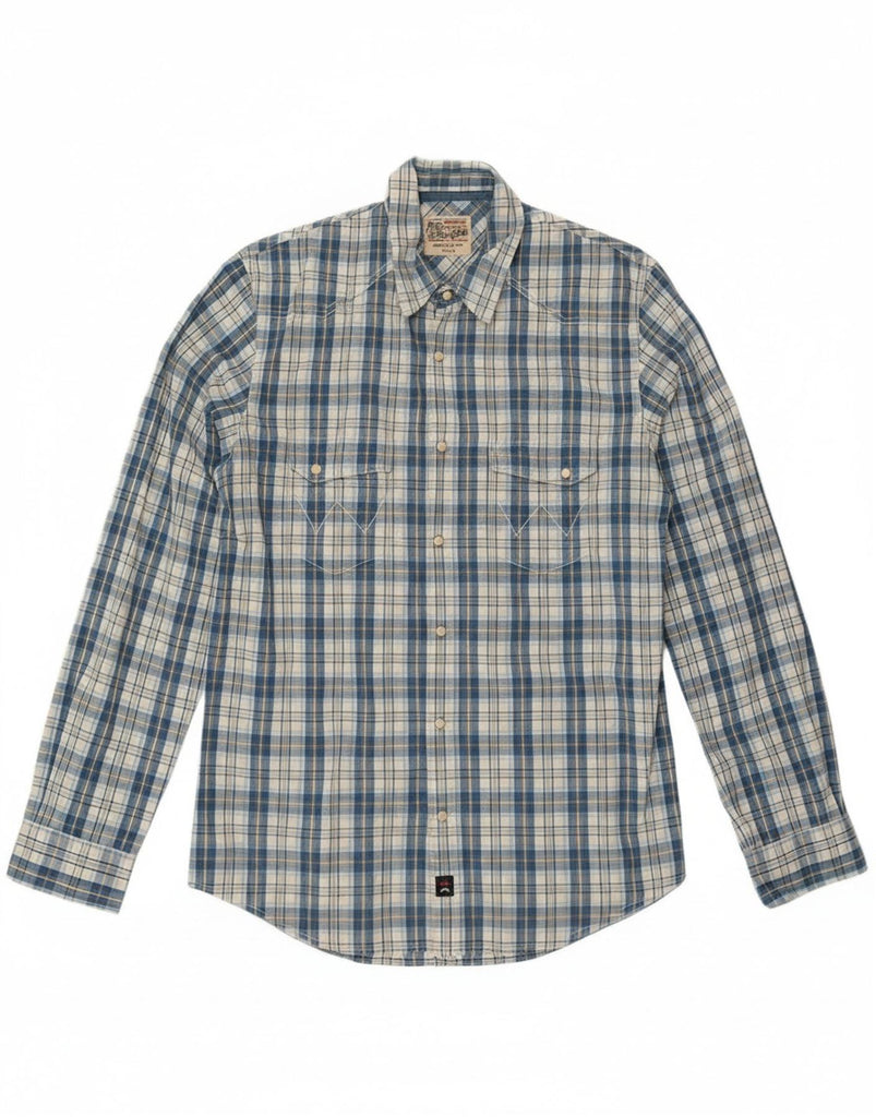 WRANGLER Mens Shirt Medium Blue Check Cotton Vintage Wrangler and Second-Hand Wrangler from Messina Hembry 