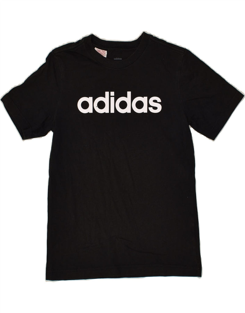 ADIDAS Boys Graphic T-Shirt Top 11-12 Years Black Cotton | Vintage Adidas | Thrift | Second-Hand Adidas | Used Clothing | Messina Hembry 