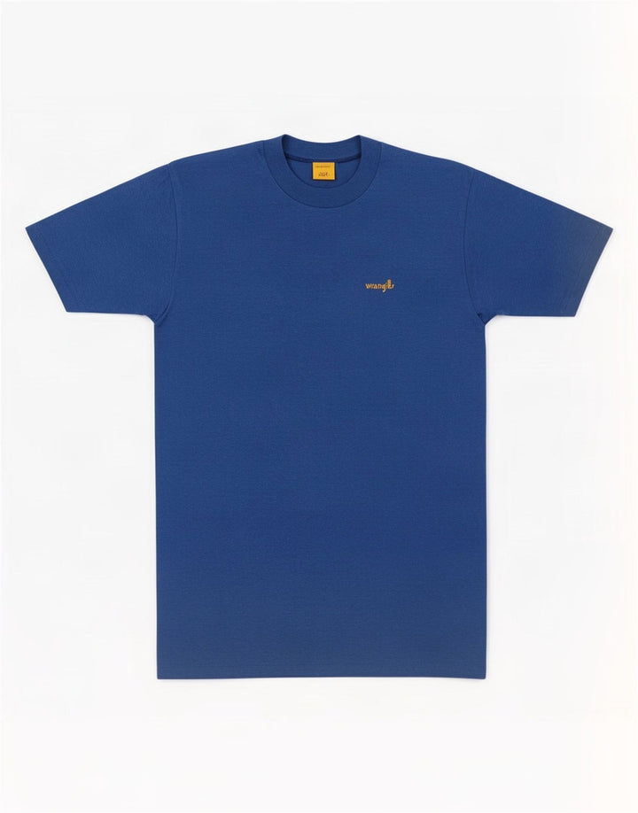Wrangler Mens T-Shirt Top Large Blue Cotton