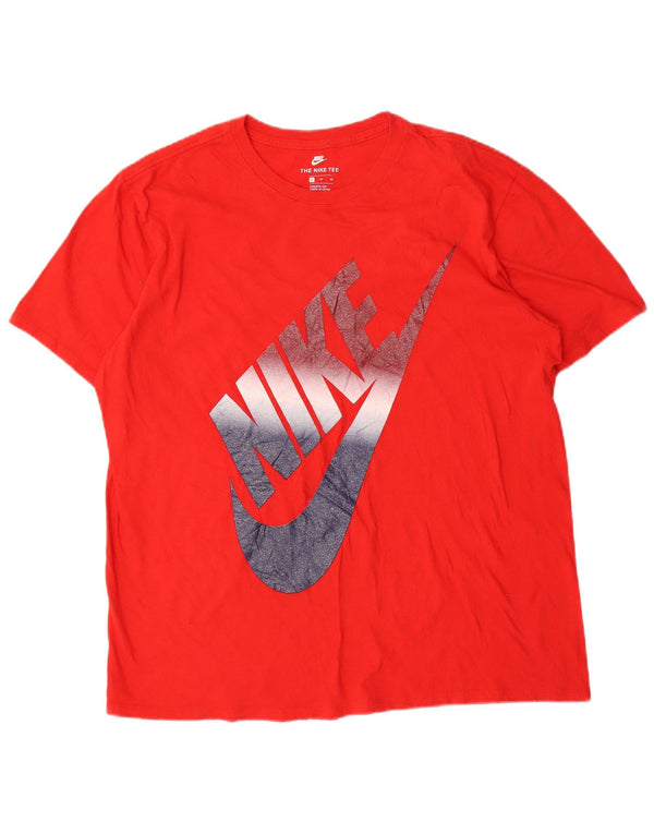 Nike Mens Athletic Cut Graphic T-Shirt Top XL Red Cotton