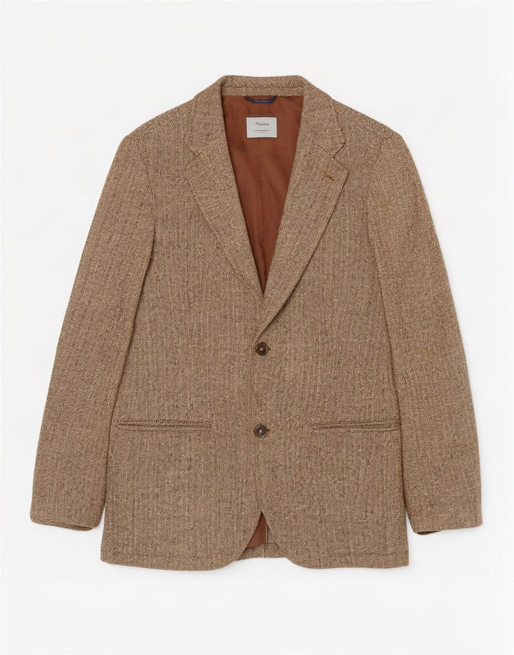 Gap Mens 2 Button Blazer Jacket UK 36 Small Brown Herringbone Polyamide