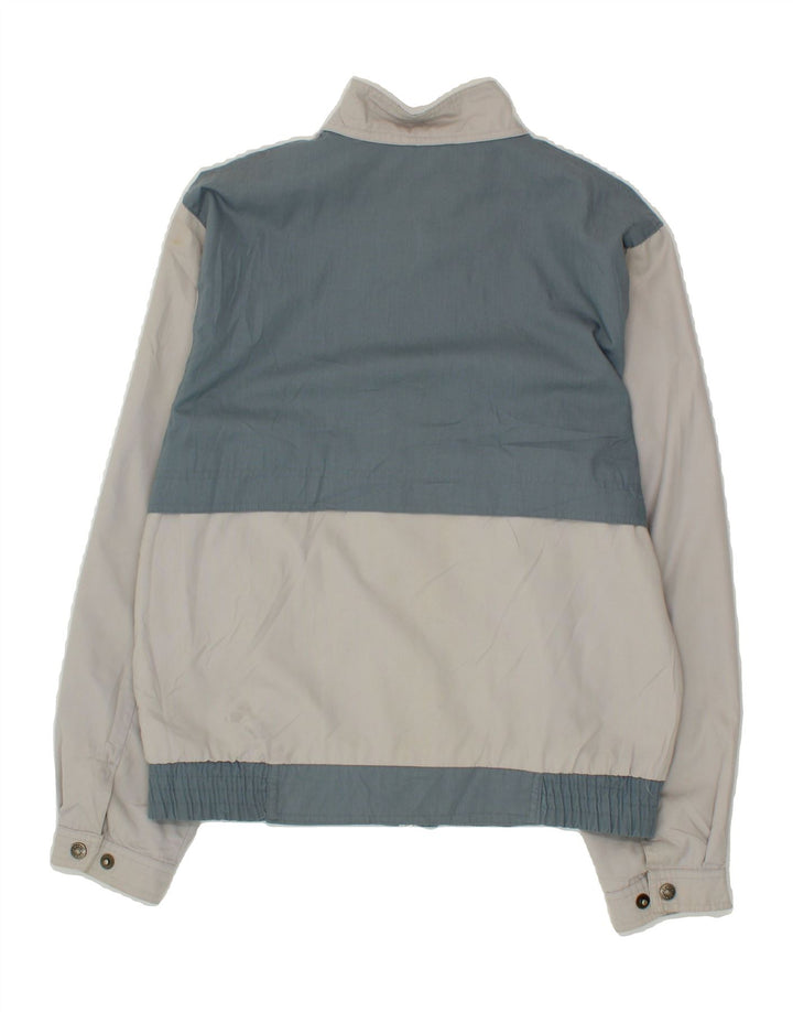 VINTAGE Mens Bomber Jacket UK 34/36 Small Grey Colourblock Polyester