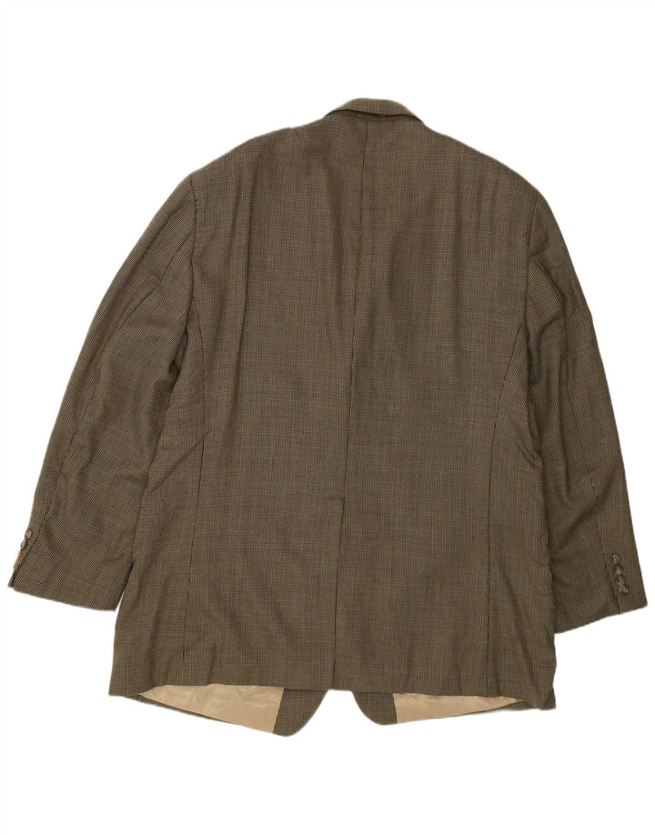 Chaps Mens 2 Button Blazer Jacket UK 48 4XL Khaki New Wool