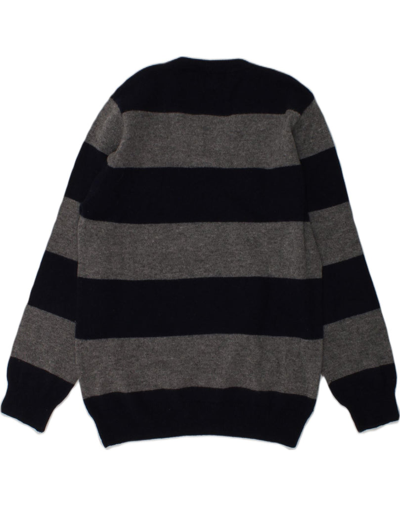 GANT Boys V-Neck Jumper Sweater 7-8 Years Medium  Black Striped Lambswool | Vintage Gant | Thrift | Second-Hand Gant | Used Clothing | Messina Hembry 