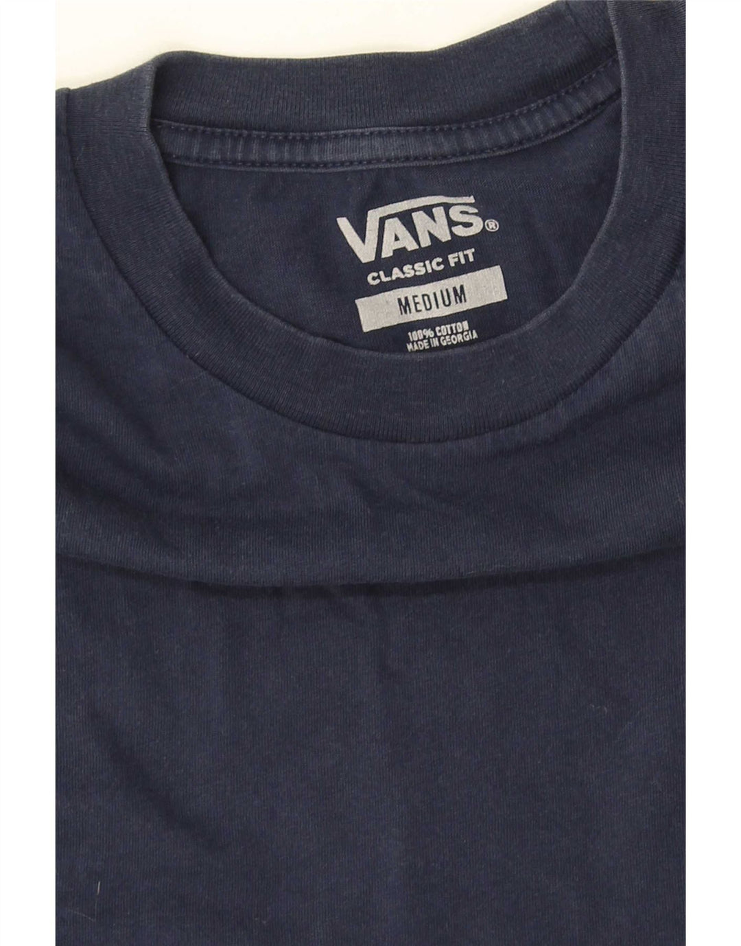 Vans Mens Classic Fit T-Shirt Top Medium Navy Blue Cotton