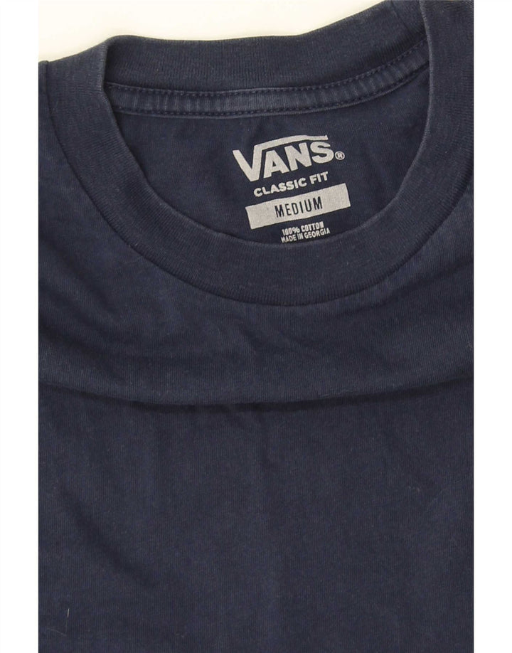 Vans Mens Classic Fit T-Shirt Top Medium Navy Blue Cotton