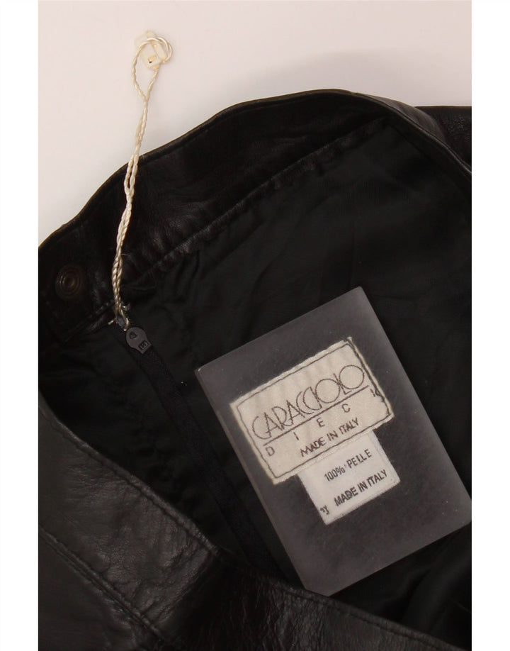Caracciolo Womens Pencil Skirt W26 Small  Black Leather