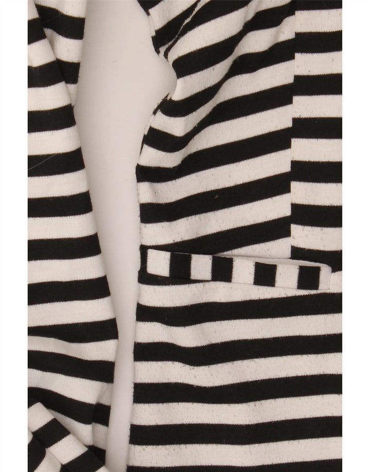 Marks & Spencer Womens Cardigan Top UK 8 Small  Black Striped Polyester