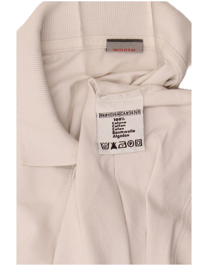 Kappa Mens Long Sleeve Polo Shirt Medium White Cotton