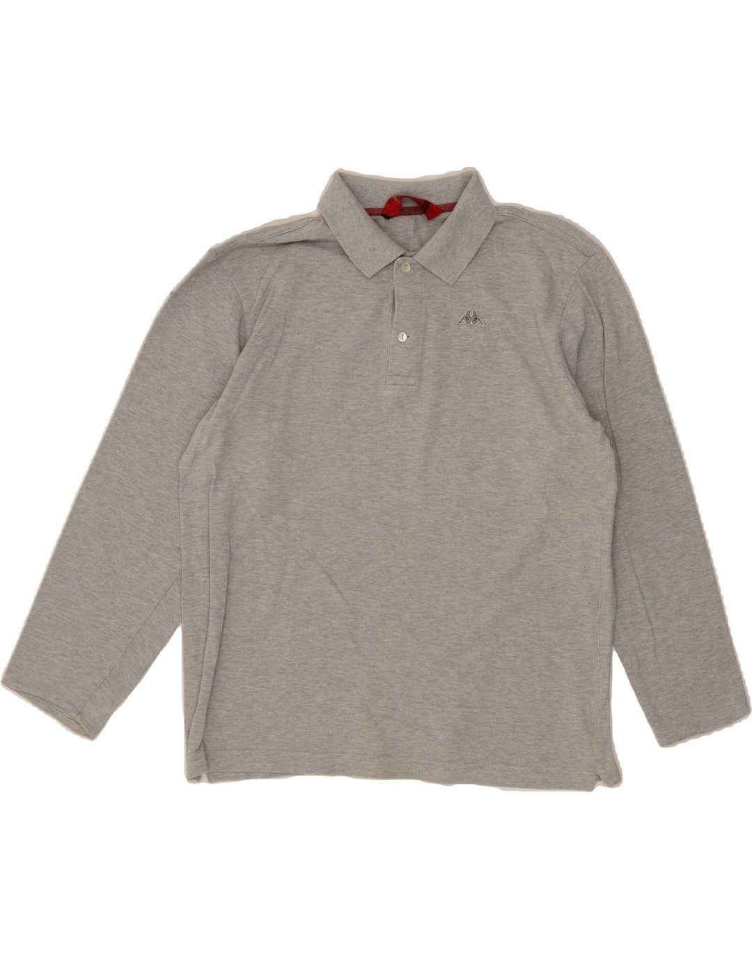 KAPPA Mens Long Sleeve Polo Shirt Medium Grey Cotton Vintage Kappa and Second-Hand Kappa from Messina Hembry 