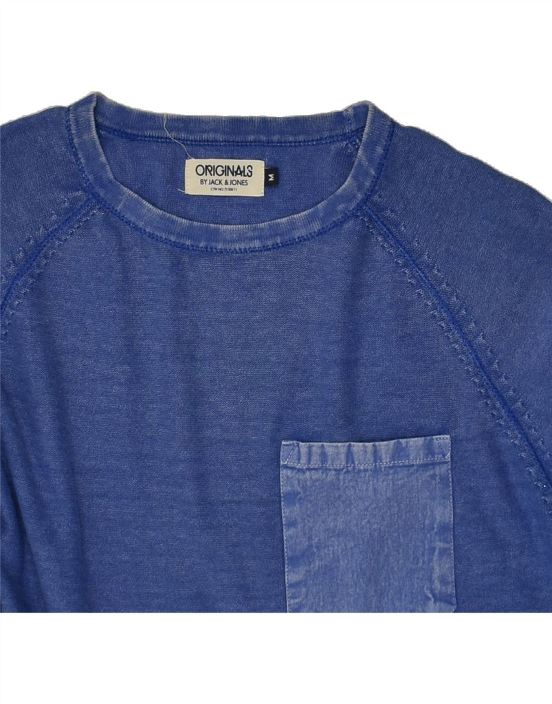 JACK & JONES Mens Crew Neck Jumper Sweater Medium Blue Cotton | Vintage Jack & Jones | Thrift | Second-Hand Jack & Jones | Used Clothing | Messina Hembry 