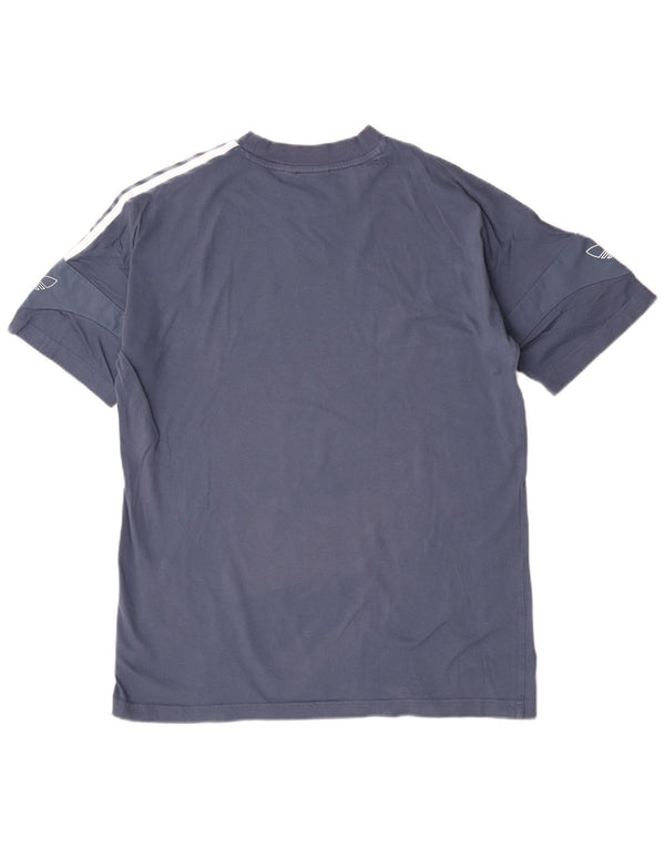 Adidas Mens Short Sleeve Regular Graphic T-Shirt Top Medium Blue Cotton
