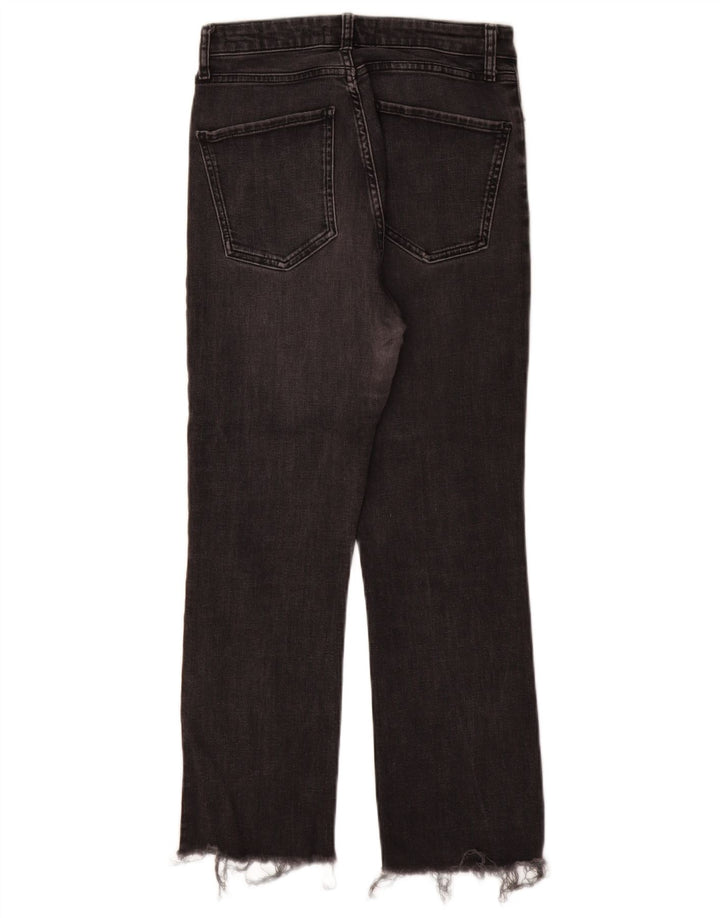 Zara Womens High Rise Straight Jeans EU 38 Small W28 L27 Grey