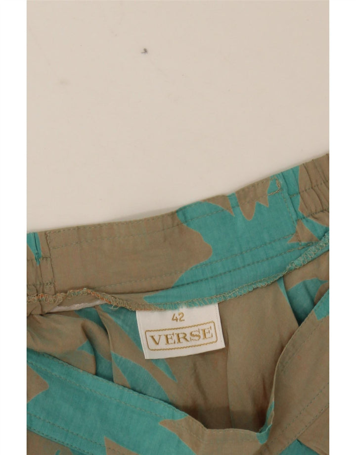 VERSE Womens Abstract Pattern Pleated Skirt IT 42 Medium W28 Grey Vintage Verse and Second-Hand Verse from Messina Hembry 