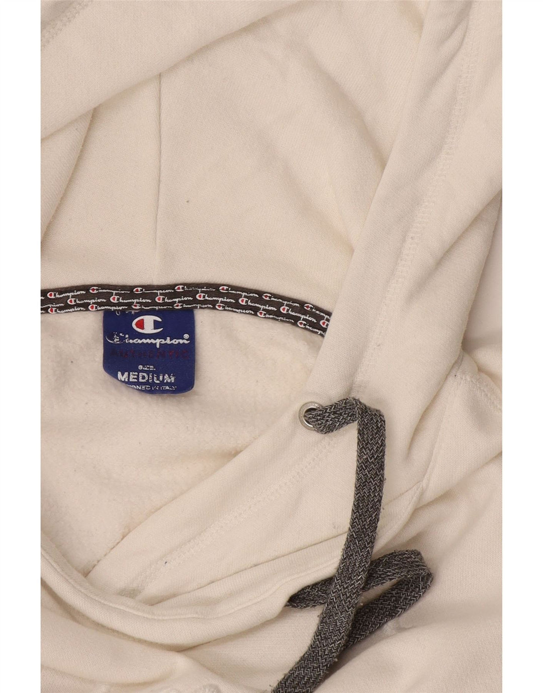 Champion Womens Graphic Hoodie Jumper UK 12 Medium White
