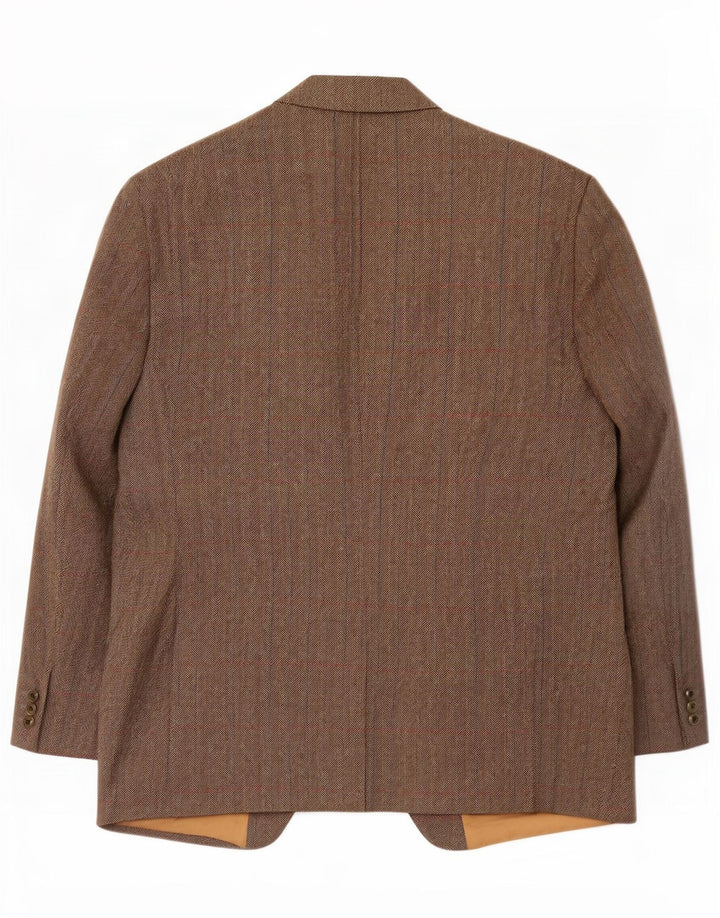 Magee Mens 2 Button Blazer Jacket UK 46 3XL Grey Herringbone New Wool