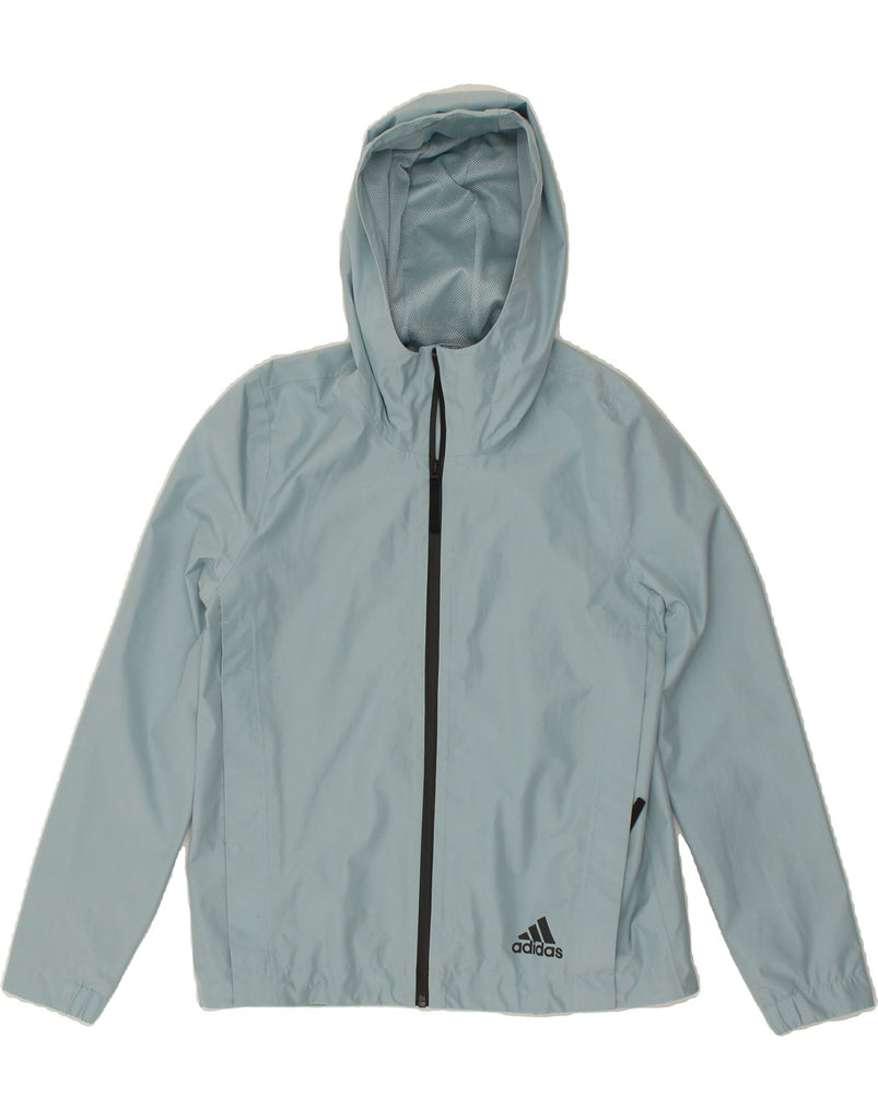 ADIDAS Womens Hooded Rain Jacket UK 6 XS Blue Polyester | Vintage Adidas | Thrift | Second-Hand Adidas | Used Clothing | Messina Hembry 