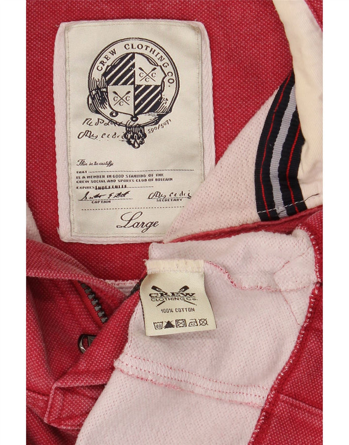Crew Clothing Mens Zip Neck Sweatshirt Jumper Large Red Cotton