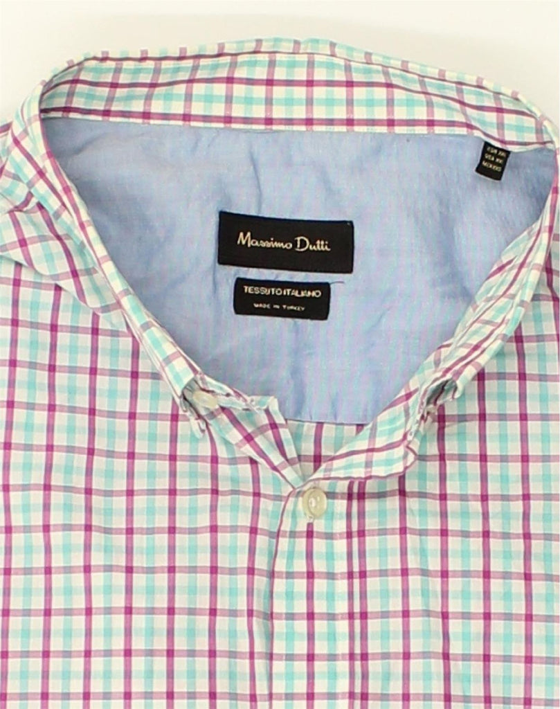 MASSIMO DUTTI Mens Shirt 2XL Blue Check | Vintage Massimo Dutti | Thrift | Second-Hand Massimo Dutti | Used Clothing | Messina Hembry 