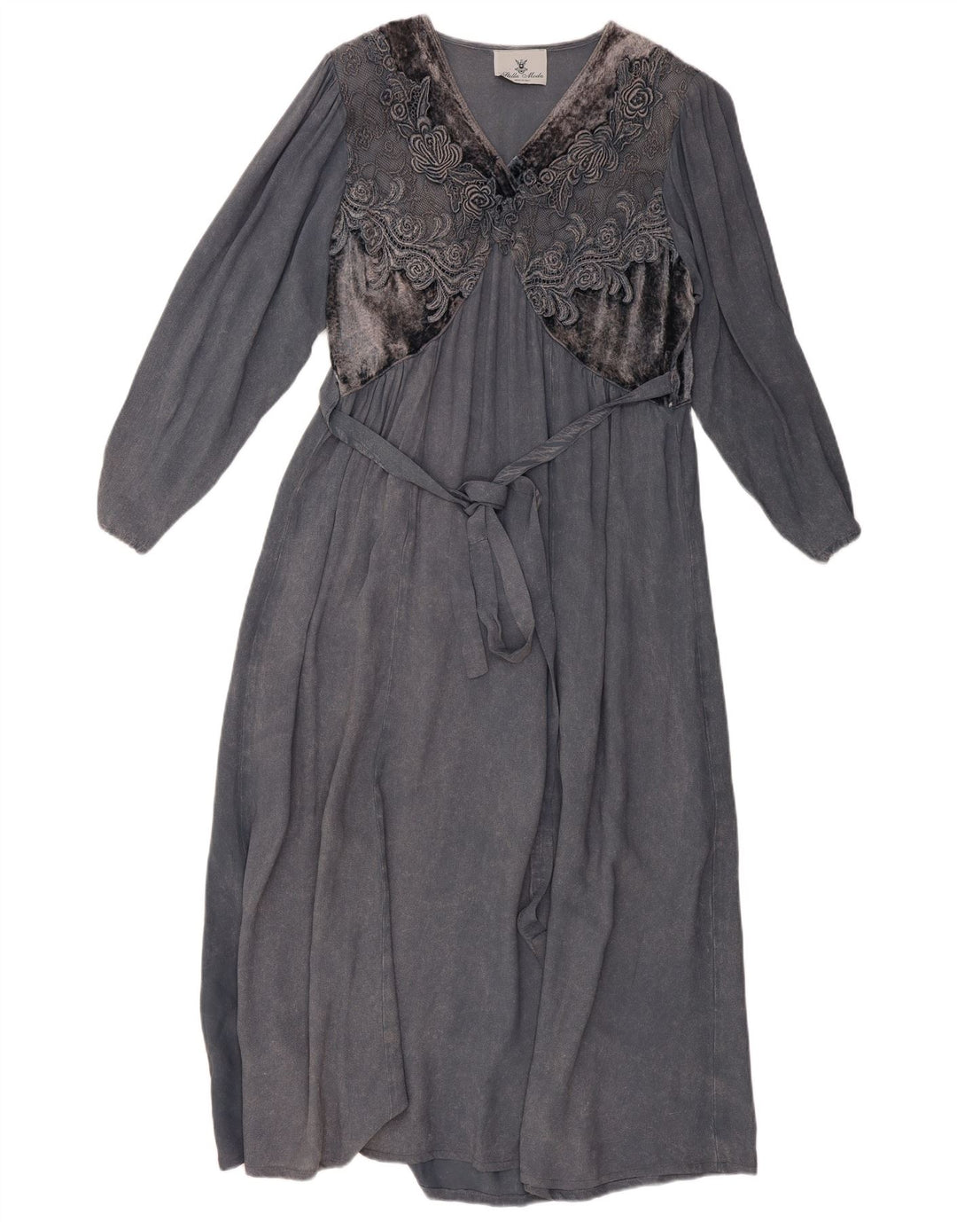 STELLA MODA Womens Long Sleeve Maxi Dress UK 12 Medium Grey