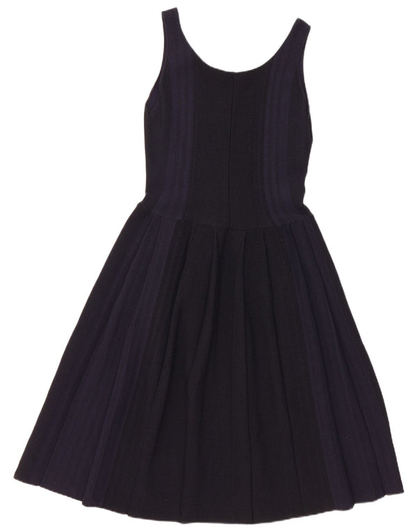 Calvin Klein Womens Sleeveless A-Line Dress UK 4 XS Navy Blue Striped