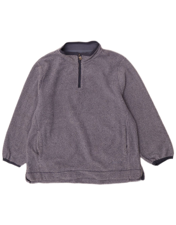 Weird Fish Womens Zip Neck Jumper Sweater UK 20 2XL Blue Geometric