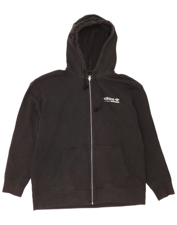 Adidas Mens Graphic Zip Hoodie Sweater Medium Black Cotton