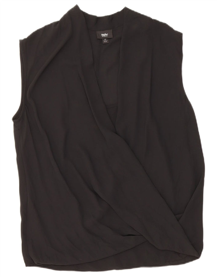 MOSSIMO Womens Sleeveless Blouse Top UK 10 Small Black Polyester