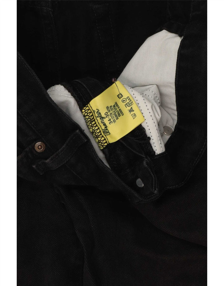 Wrangler Mens Texas Straight Jeans W34 L27 Black Cotton