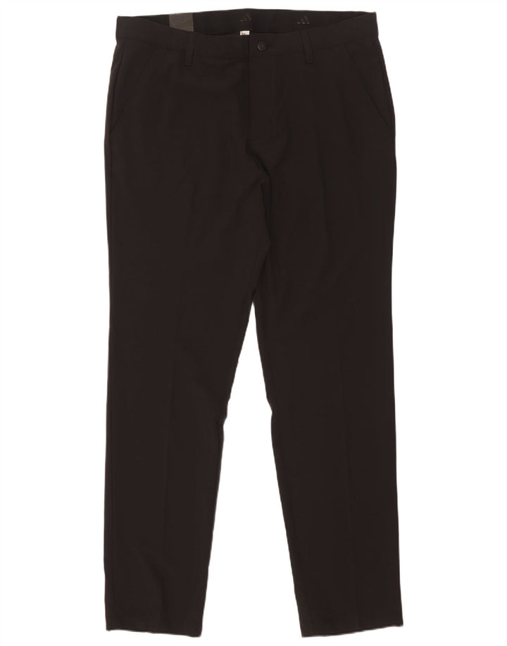 Adidas Womens Regular Fit Tapered Chino Trousers W34 L32 Black Polyester