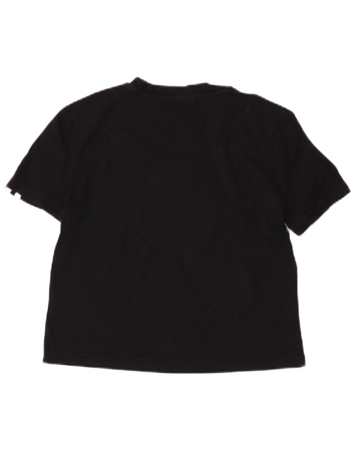 ADIDAS Womens Crop T-Shirt Top UK 4/6 XS Black Cotton