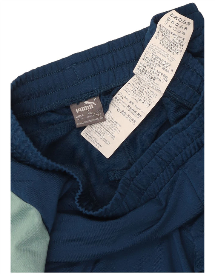 Puma Boys Tracksuit Trousers 13-14 Years Blue Colourblock Polyester