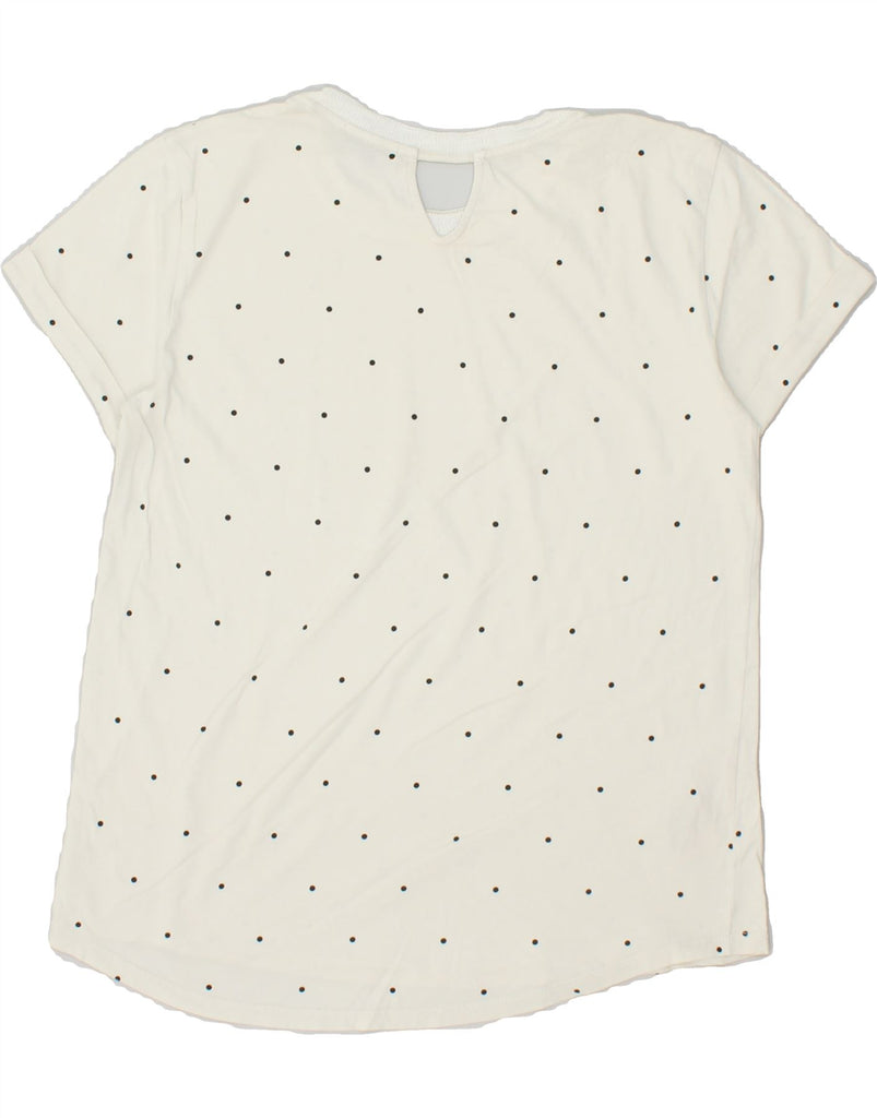 MASSIMO DUTTI Womens T-Shirt Top UK 10 Small Off White Polka Dot Cotton Vintage Massimo Dutti and Second-Hand Massimo Dutti from Messina Hembry 