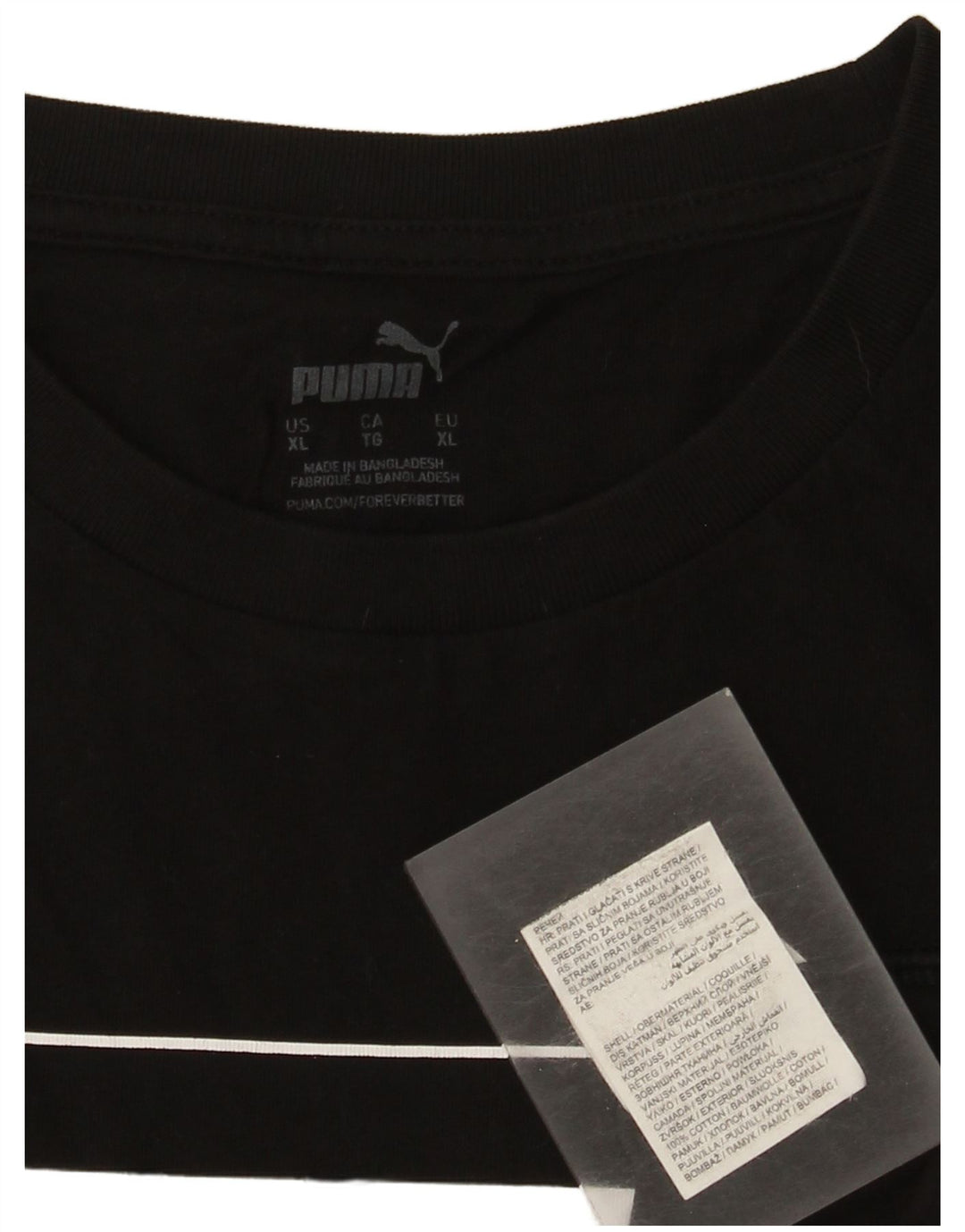 Puma Mens Graphic T-Shirt Top XL Black Cotton