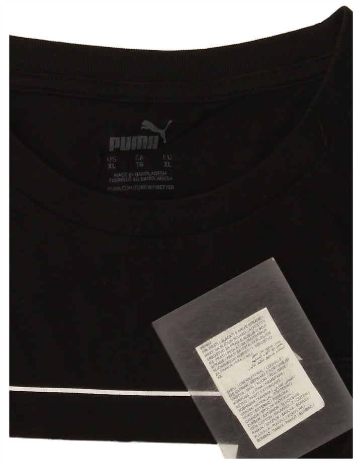 Puma Mens Graphic T-Shirt Top XL Black Cotton