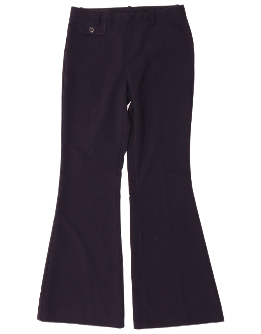 Zara Womens Flare Casual Trousers Small W26 L31 Navy Blue Polyester