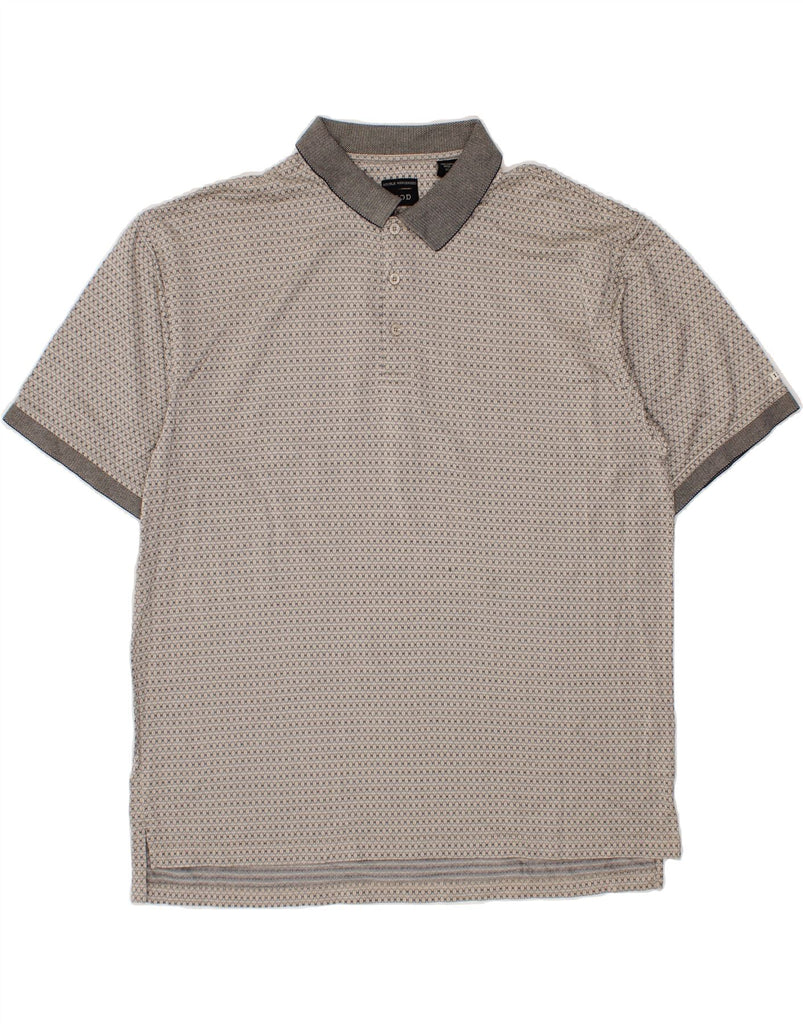 IZOD Mens Polo Shirt XL Grey Geometric Cotton Vintage Izod and Second-Hand Izod from Messina Hembry 