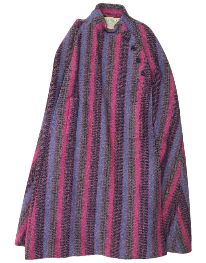 Jimmy Hourihan Womens Cape Coat One Size Multicoloured Striped Classic