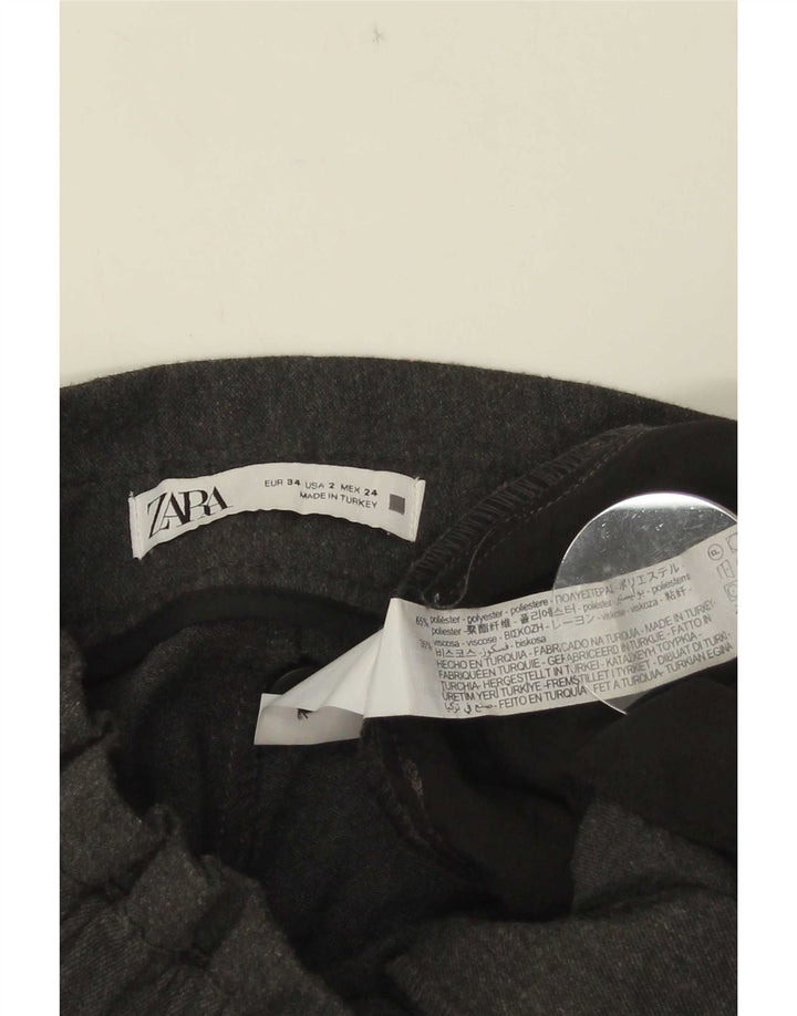 Zara Womens Tapered Cargo Trousers EU 34 2XS W24 L24 Grey Polyester