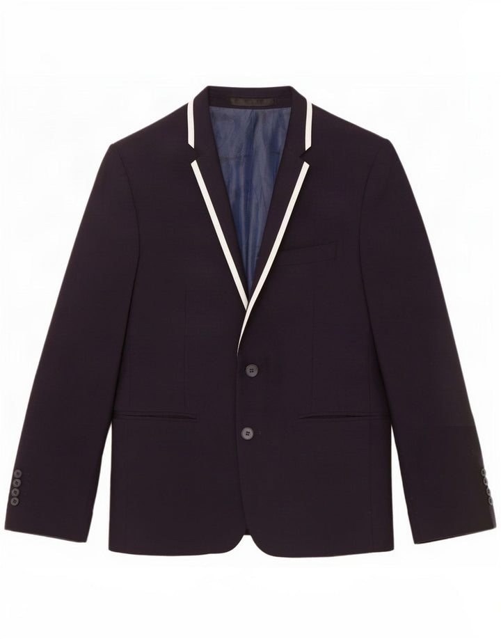 Marks & Spencer Mens Short 2 Button Blazer Jacket UK 38 Medium Navy Blue