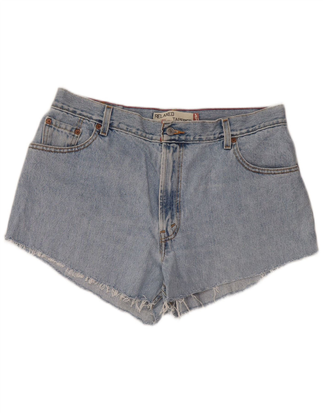LEVI'S Womens 550 Relaxed Fit High Waist Denim Shorts US 16 2XL W34  Blue