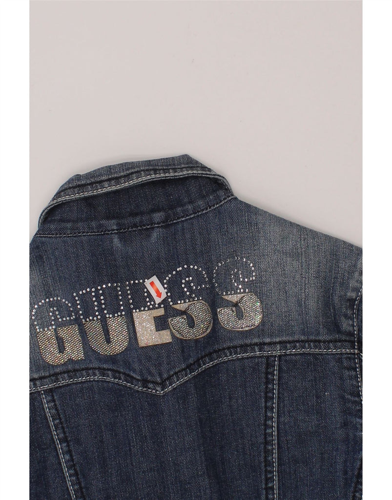 GUESS Girls Graphic Denim Jacket 9-10 Years Blue Cotton Vintage Guess and Second-Hand Guess from Messina Hembry 