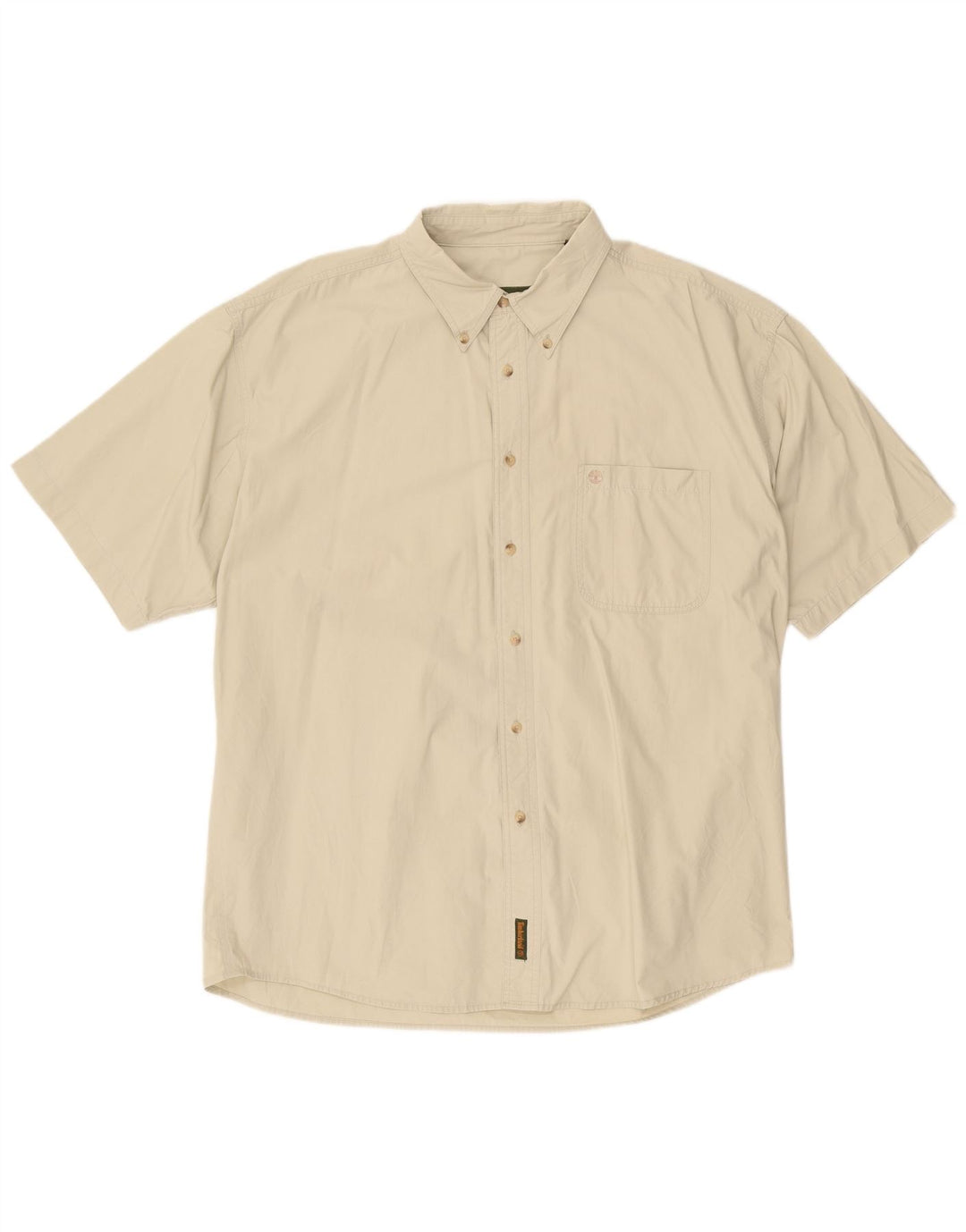 Timberland Mens Short Sleeve Shirt 2XL Beige Cotton