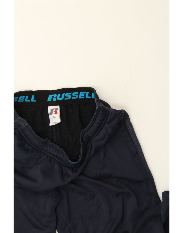 RUSSELL ATHLETIC Mens Tracksuit Trousers Medium Navy Blue Colourblock Vintage Russell Athletic and Second-Hand Russell Athletic from Messina Hembry 